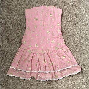 Vintage Lilly Pulitzer Pink and Green Floral Ladies Dress